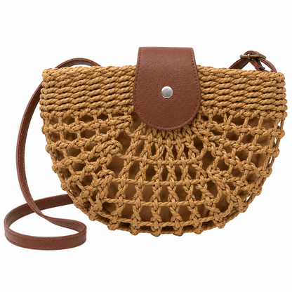 Cartera Luna — Bandolera Semicircular Tejida a Mano